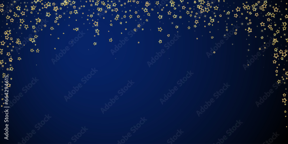 Starry night fairy tale background. Cute sparkling twinkles, christmas spirit in the air. Festive stars vector illustration on dark blue background. Starry night fairy tale background. Cute sparkling twinkles, christmas spirit in the air. Festive stars vector illustration on dark blue background.