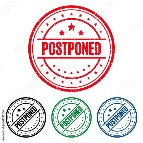 POSTPONED Rubber Stamp. vector illustration.