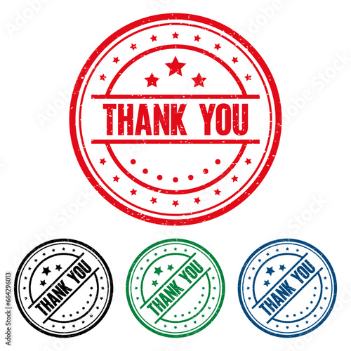 THANK YOU Rubber Stamp. vector illustration.