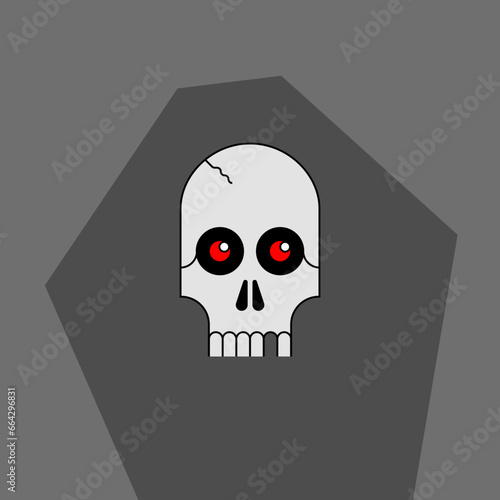 Skull vector for Halloween, poison illustration doodle design. Representing of death, warning, gothic, monster, danger. (ID: 664296831)