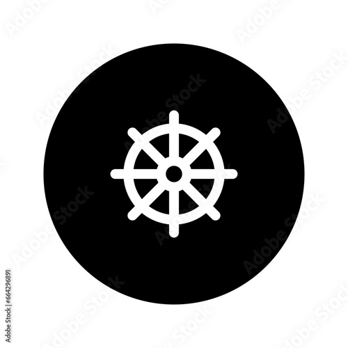 rudder circular line icon