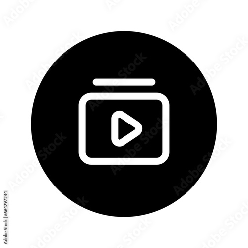 video playlist circular line icon