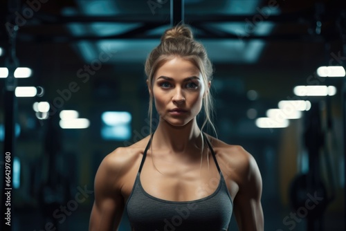Female Fitness Model. Fictional characters created by Generated AI. © shelbys