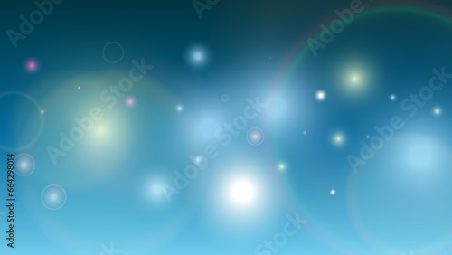 Magic Abstract Defocused Bokeh Circles Background Design. Christmas snowfall Vector Horizontal Illustration. Cosmic Print. Glitter confetti. Good for Banners, Posters, Covers, Flyers, Cards.