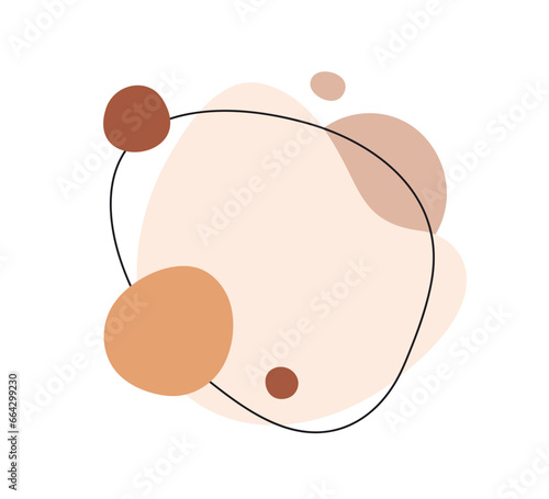 Abstract shapes frame. Minimalistic background design from flowing fluid circ...