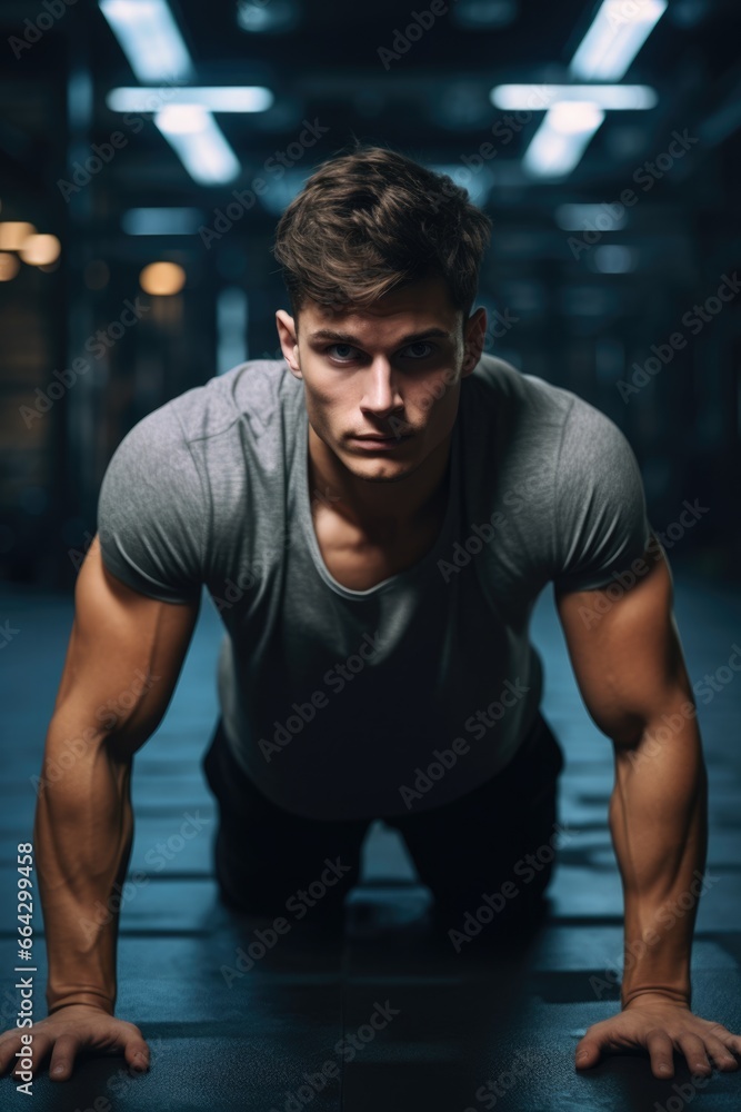 Obraz premium A Man's Obsession with Bodybuilding. Fictional characters created by Generated AI.
