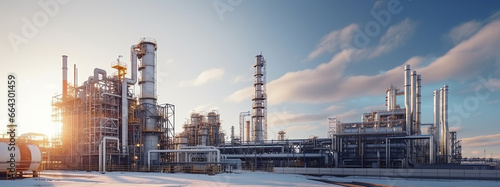 Oil refinery, petrochemical plant, petrochemical industry. Industrial background