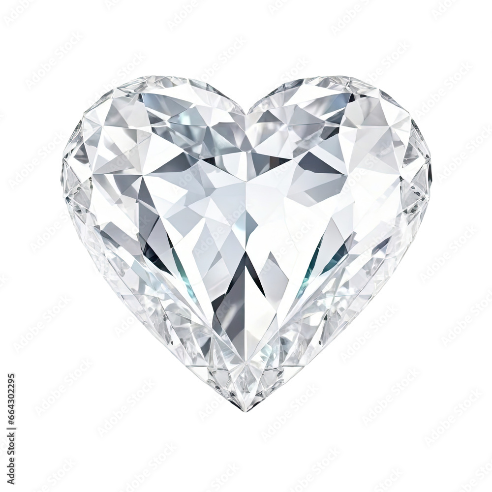 Diamond in the form of a heart on a white background (isolated) .png