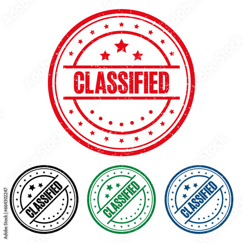 CLASSIFIED Rubber Stamp. vector illustration.