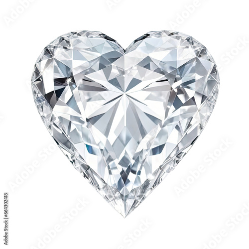 Diamond in the form of a heart on a white background  isolated  .png