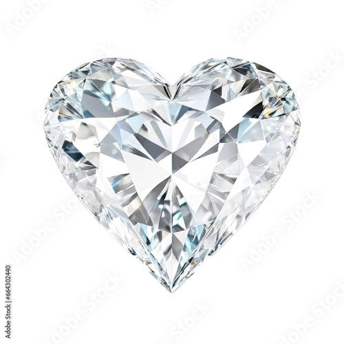 Diamond in the form of a heart on a white background  isolated  .png