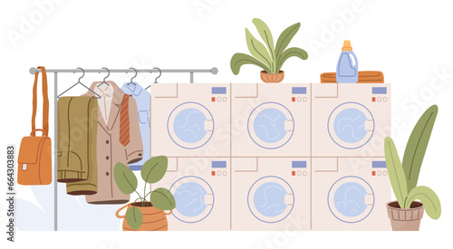 Laundry. Vector illustration. Sorting laundry saves time and ensures cleanliness Organizing pile laundry makes it manageable Fabric integrity is important in detergent choice Laundromats offer