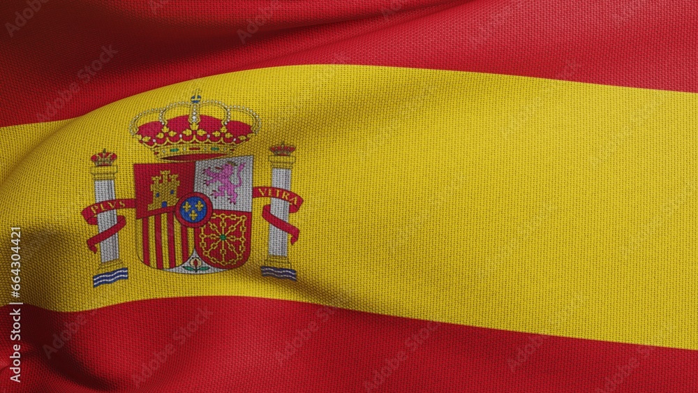 Fototapeta premium Spain flag 3D wave texture