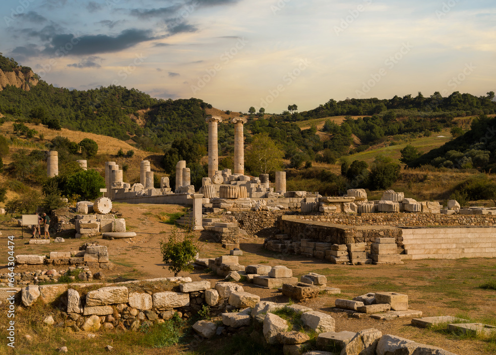 The Temple of Artemis. Sardes (Sardis) Ancient city. Manisa, Turkey. UNESCO World Heritage Tentative List. The most visited ancient buildings in Turkey. 