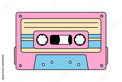 vector illustration of a cassette tape isolated on white for banners, cards, flyers, social media wallpapers, etc.
