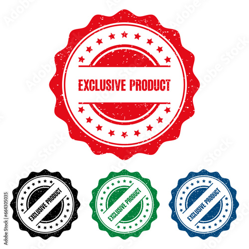 EXCLUSICE PRODUCT Rubber Stamp. vector illustration.