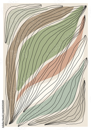 Contemporary collage botanical minimalist wall art poster