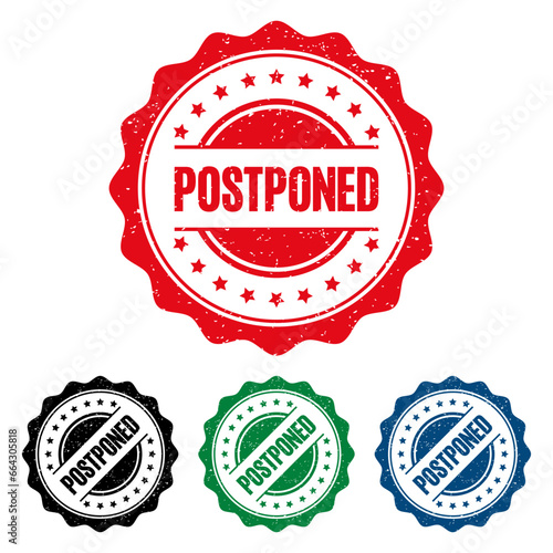 POSTPONED Rubber Stamp. vector illustration.