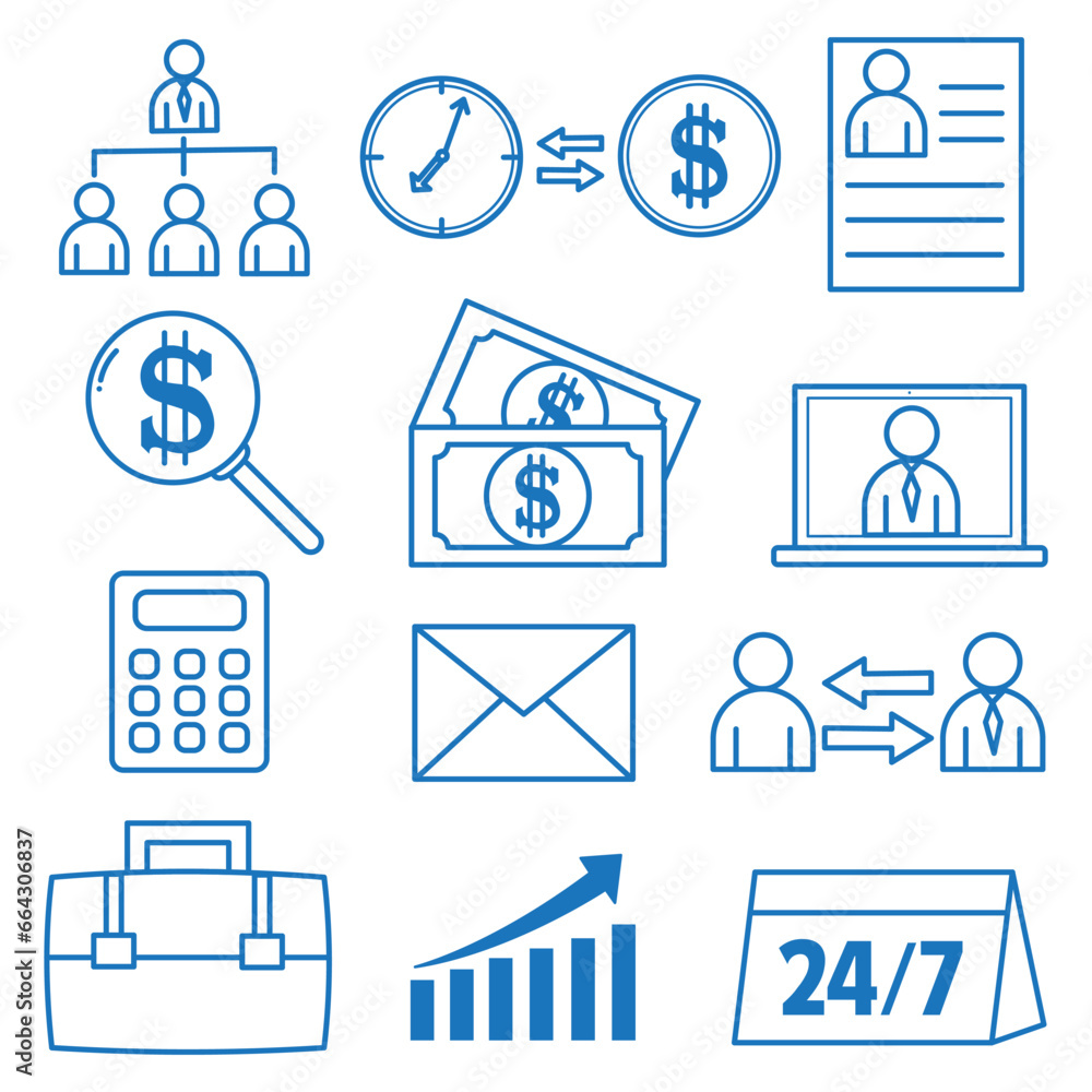 Business and finance icons set, Doodle sketch hand drawn style. Job interview, team person concept. Vector illustration Business and finance icons set, Doodle sketch hand drawn style. Job interview, team person concept. Vector illustration