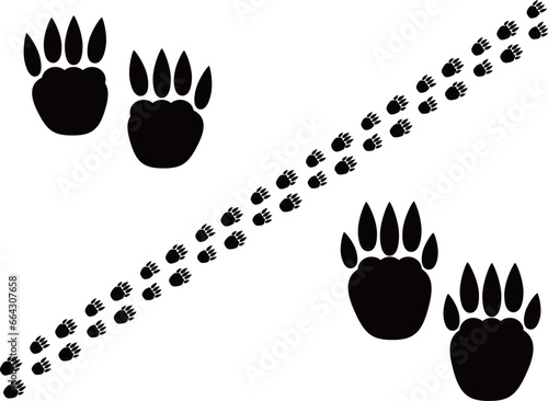 ハムスターのような小動物の足跡イラストセット