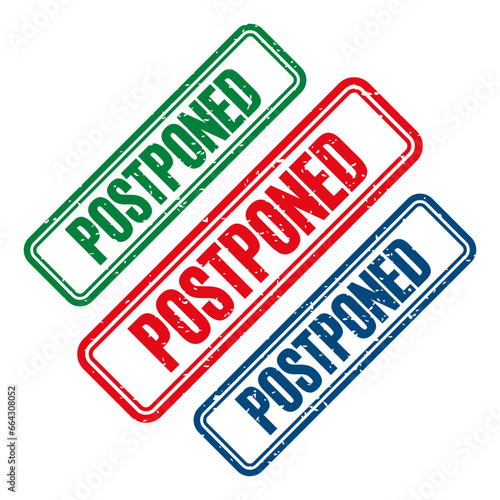 POSTPONED Rubber Stamp. vector illustration.