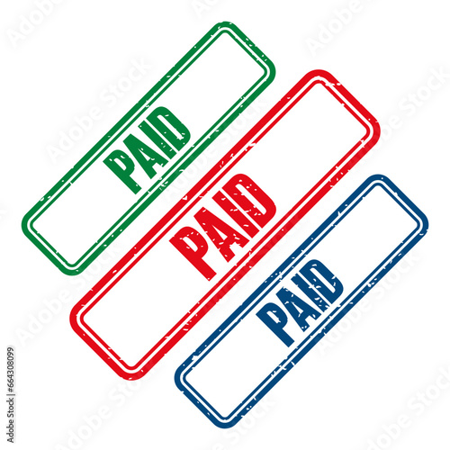 PAID Rubber Stamp. vector illustration.