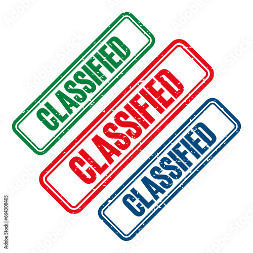 CLASSIFIED Rubber Stamp. vector illustration.