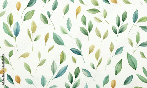watercolor background, texture, green leaves