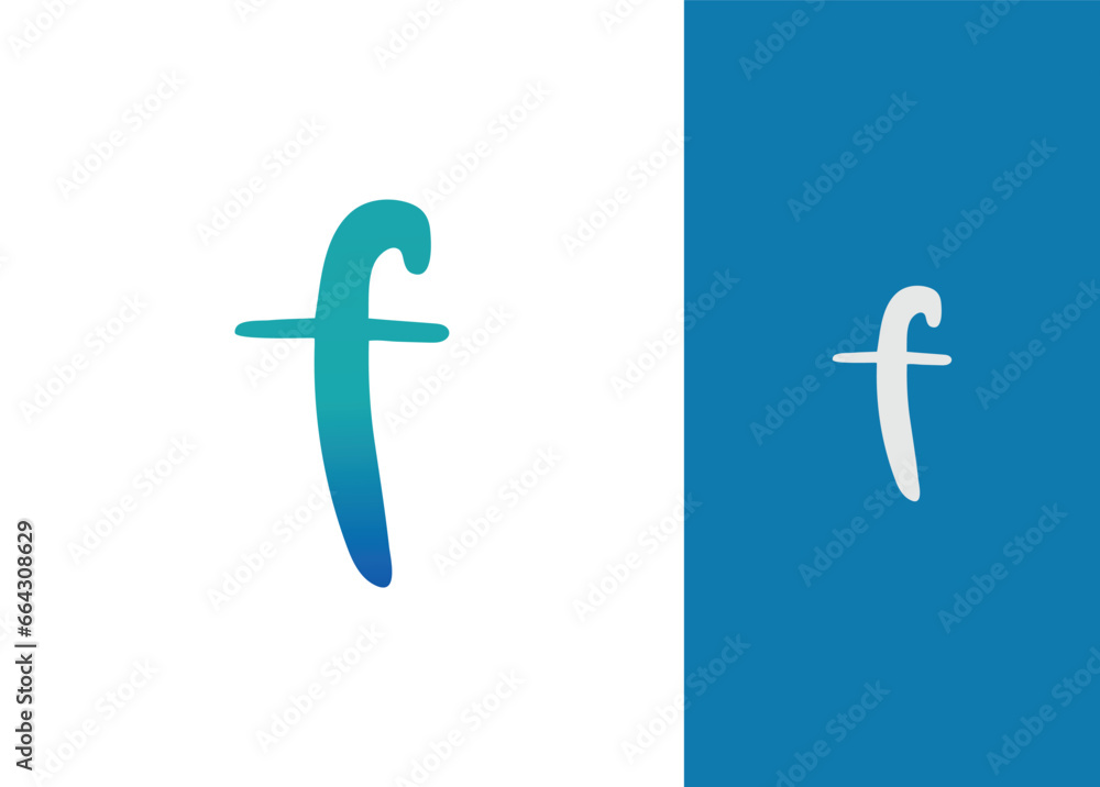 Obraz premium logo letter f blue