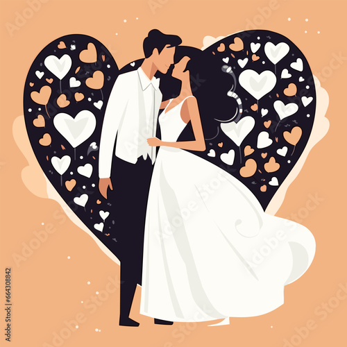 Wedding hand-drawn comic illustration. Wedding. Vector doodle style cartoon illustration. generative ai