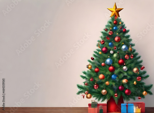 Christmas tree background knolling drawing Pantone .