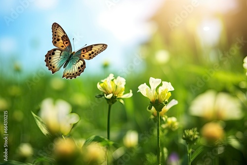 Butterfly Flying over the Meadow. © FurkanAli
