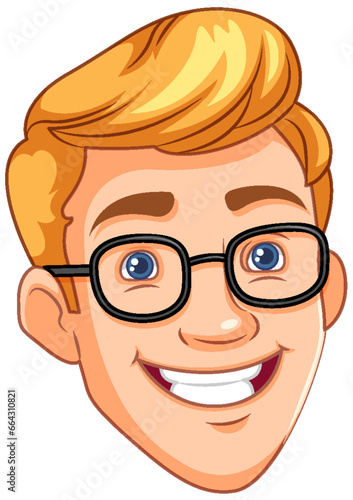 Man wearing glasses smiling head