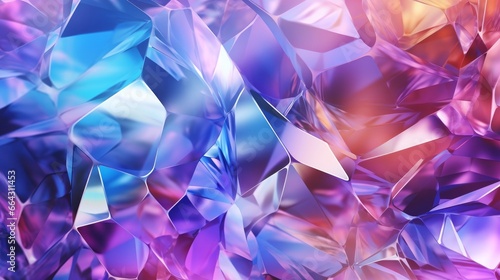Vivid and valuable 3D-rendered geometric gemstones radiating the enchanting light of magical gemstone brilliance. These polygonal iridescent sapphires beautifully reflect the essence of quartz mineral