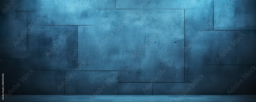 dark and blue concreate and cement wall to present product and background. - obrazy, fototapety, plakaty 