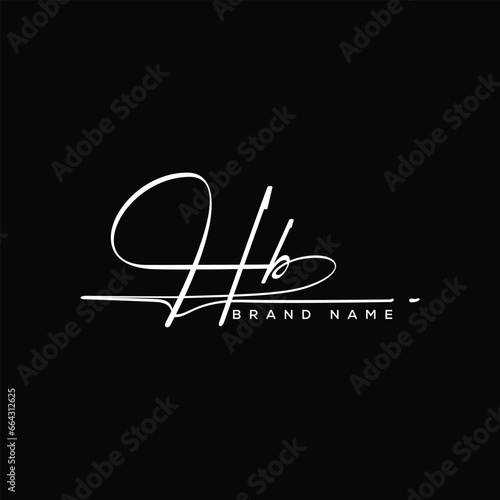 HBletter beauty handwriting vector logo. 