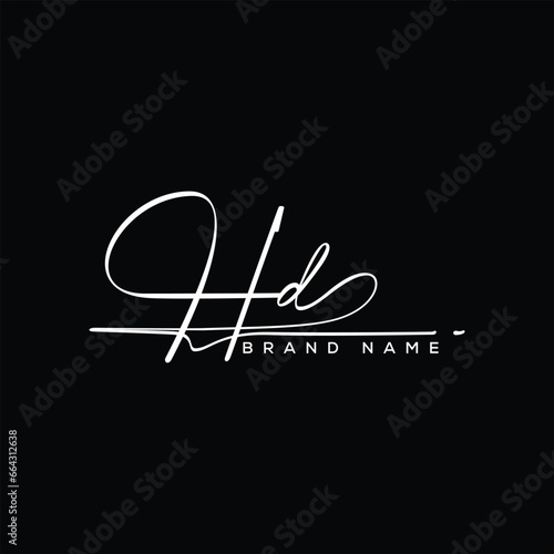 HD letter beauty handwriting vector logo. 