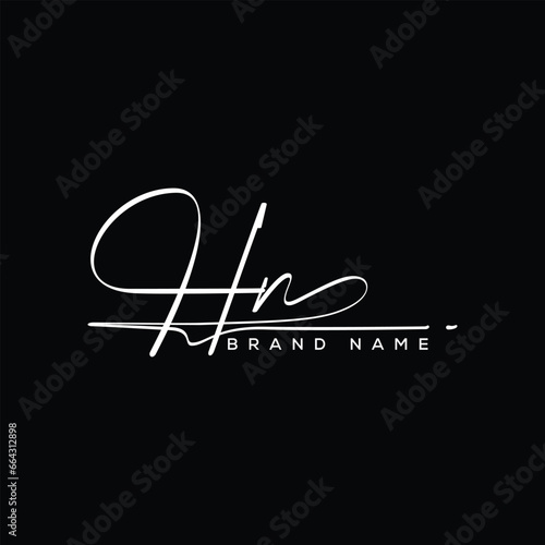 HN letter beauty handwriting vector logo. 