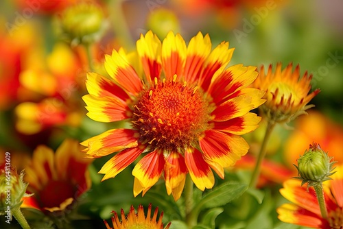 Gaillardia or Blanket Flower. Bright and Colorful Shades of Warm Tones.