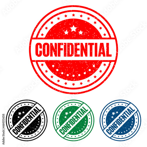 CONFIDENTIAL Rubber Stamp. vector illustration.