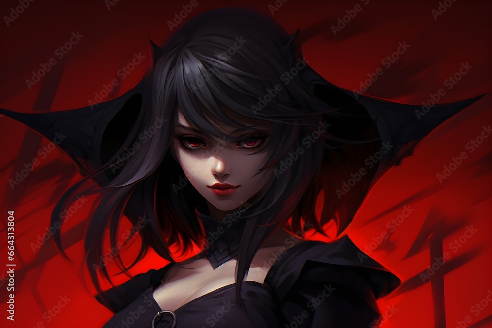 Anime vampire girl illustration