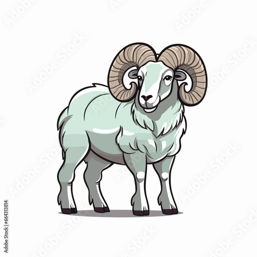 Ram hand-drawn illustration. Ram. Vector doodle style cartoon illustration. generative ai