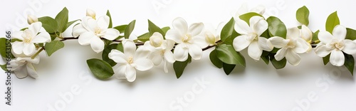 Jasmine flowers on white surface. © FurkanAli