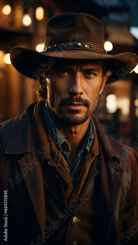 portrait of a cowboy with a mustache