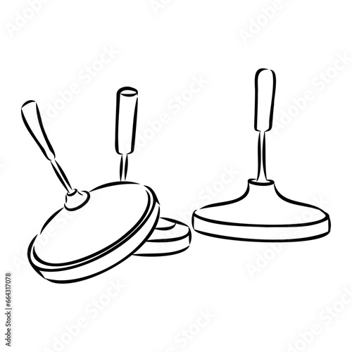 bavarian curling sport, vector sketch . Vector element of winter ice sports.