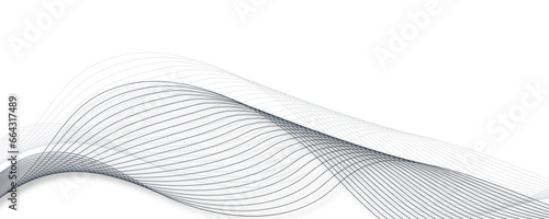 Abstract Grey, white wave line transparent background. Wave modern stream background. Abstract business wave curve lines background. Vector Illustration the gray pattern of lines abstract background. © Fannaan