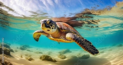 Photo of Sea turtle in the Galapagos island. © FurkanAli