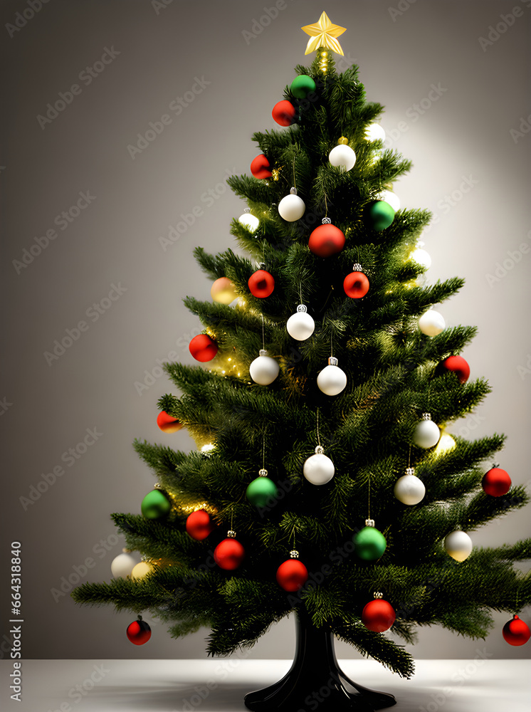 Festive tree backdrop with knolling papercut style Festive tree backdrop with knolling papercut style