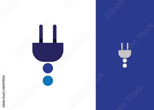 simple modern electrical plug logo