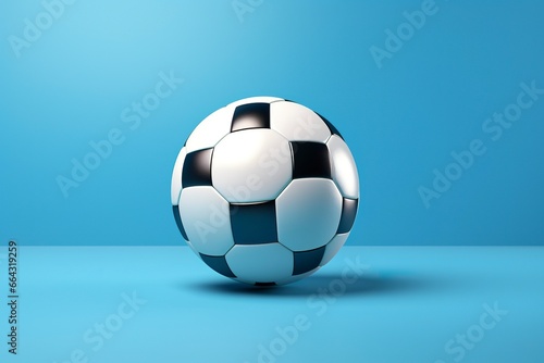 soccer ball on light blue background.